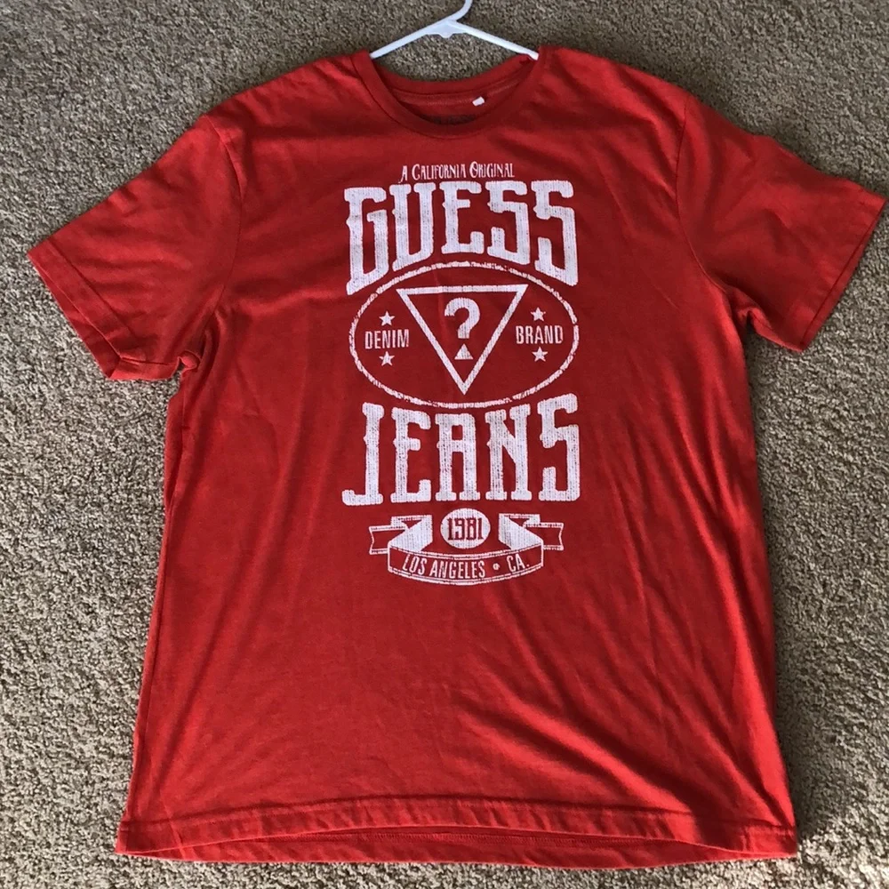 Guess Red Los Angeles California 1981 Men’s T-shirt XXL - Picture 6 of 6